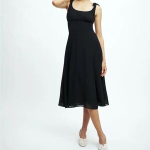 Reformation Black Midi Dress